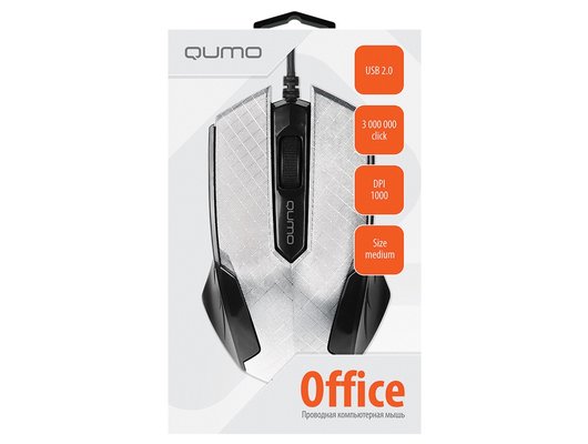 Мышь проводная Qumo Office M14 White