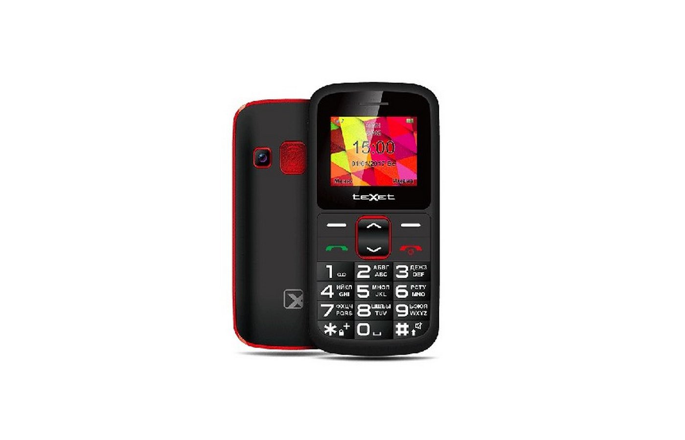 Мобильный телефон texet tm b226 black red