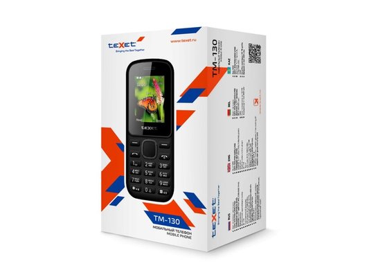 Мобильный телефон TeXet TM-130 black/red