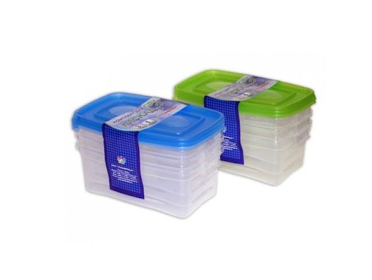 Контейнер ПОЛИМЕРБЫТ Комплект (3шт) д/СВЧ 1.0л. КАСКАД 2х20 57001/67001