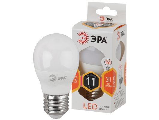 Лампочки LED E27 ЭРА LED P45-11W-827-E27