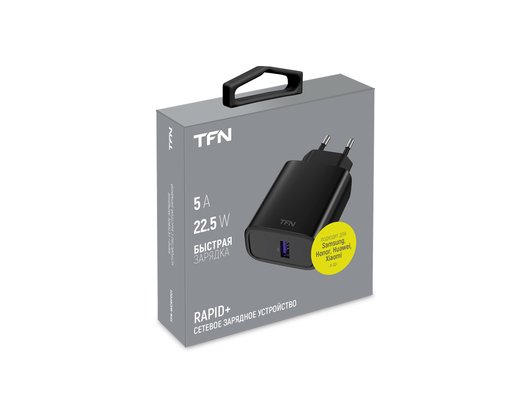Зарядное устройство TFN СЗУ RAPID 5A QC/SCP black б/кабеля (TFN-WCRPD01)
