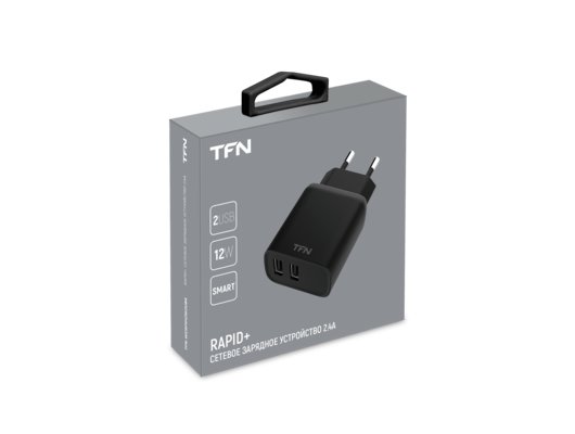 Зарядное устройство TFN СЗУ RAPID+ 2USB 2.4A 12W black (TFN-WCRPD12W2UBK)