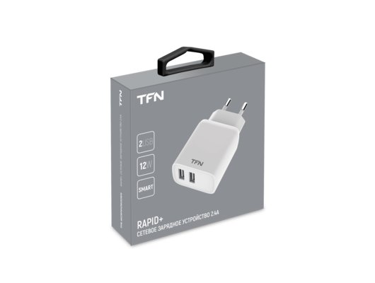 Зарядное устройство TFN СЗУ RAPID+ 2USB 2.4A 12W white (TFN-WCRPD12W2UWH)