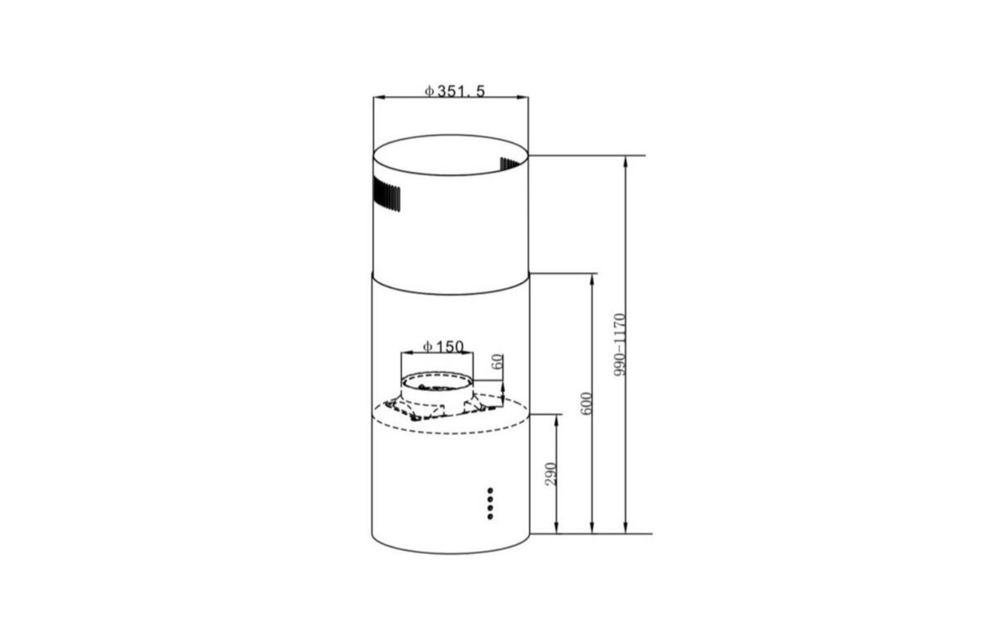 Maunfeld lee light isla 35 черный вытяжка короб