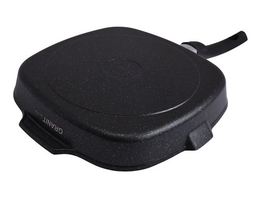 Сковорода - гриль KUKMARA  сгкгг280а 280х280мм с ручкой, "Granit ultra" (blue)