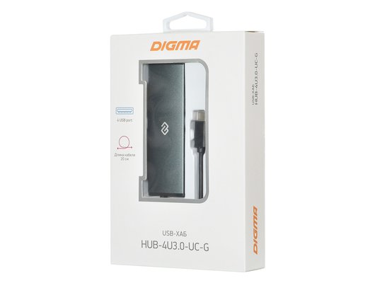 Разветвитель Digma HUB-4U USB-C 3.0-UC-G