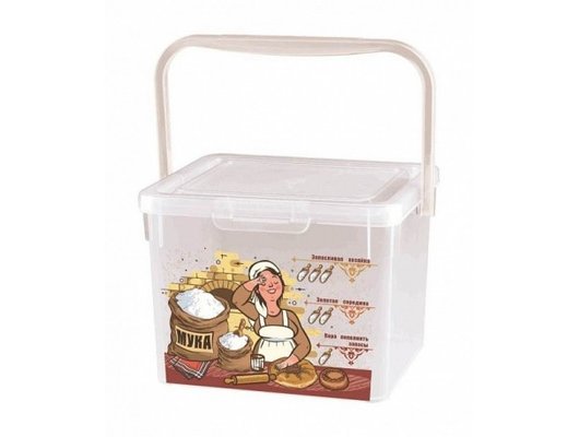 Контейнеры для продуктов БЫТПЛАСТ для муки с декором 5.3 л с32128
