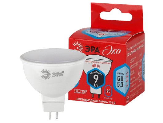 Лампочки LED GU5.3/10 ЭРА RED LED MR16-9W-840-GU5.3