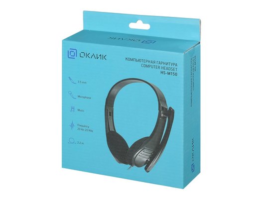Наушники с микрофоном проводные Oklick HS-M150