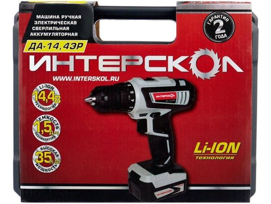 Дрель-шуруповерт ИНТЕРСКОЛ ДА-14,4ЭР (535.0.2.01)