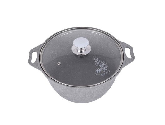 Кастрюля KUKMARA кмс32а 3л  со  стекл. крышкой (светлый мрамор)