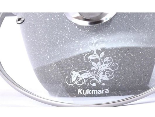 Кастрюля KUKMARA кмс32а 3л  со  стекл. крышкой (светлый мрамор)