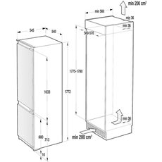 Gorenje rki2181a1 встраиваемый холодильник схема встраивания