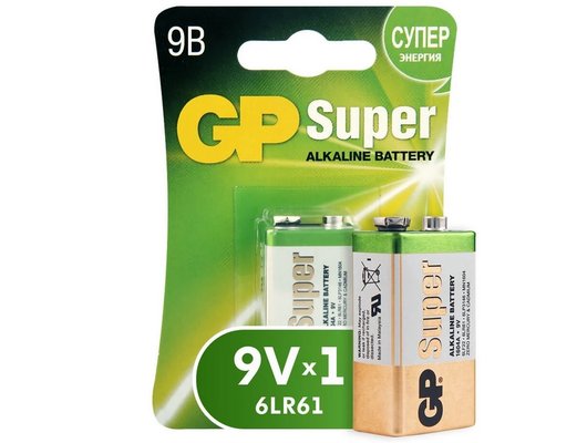 Батарейка GP Super Alkaline 9V Крона (1604A-5CR1)