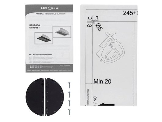 Вытяжка KRONA ELISA Glass black 600 PB