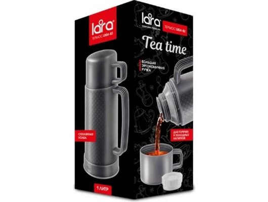 Термос LARA LR04-82 1л стеклянная колба