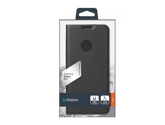 Чехол Deppa Book Cover Silk Pro для Samsung Galaxy A22 4G/M22 черный