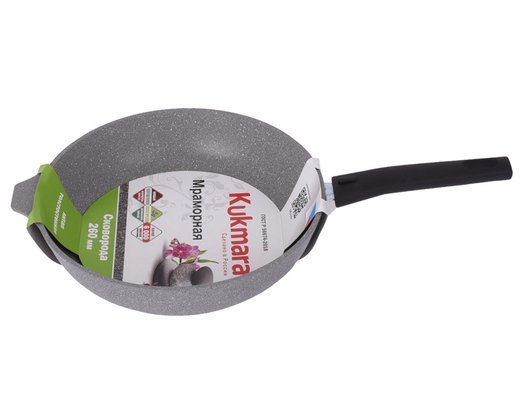 Сковорода KUKMARA смс222а 22см со съемной ручкой (светлый мрамор)