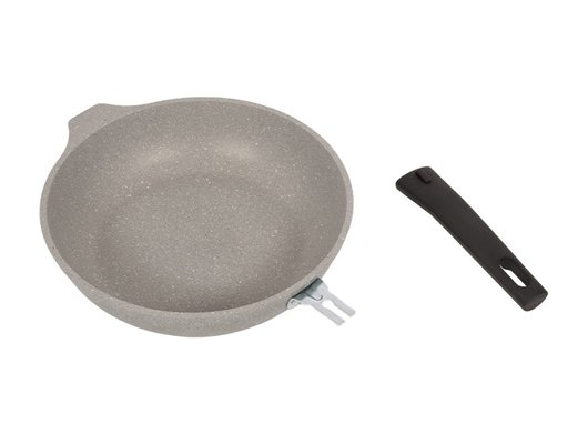 Сковорода KUKMARA смс26604а 26см со съемной ручкой, стекл. крышкой (светлый мрамор)