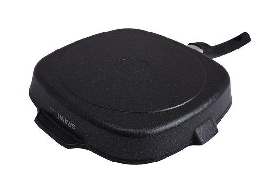 Сковорода - гриль KUKMARA  сгкгг280а 280х280мм с ручкой, "Granit ultra" (blue)