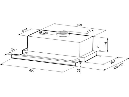 Вытяжка KRONA Kamilla slim 600 white (1 мотор)