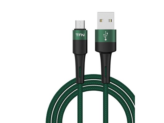 Кабель TFN microUSB Envy 1.2m нейлон green (TFN-C-ENV-MIC1MGRN)