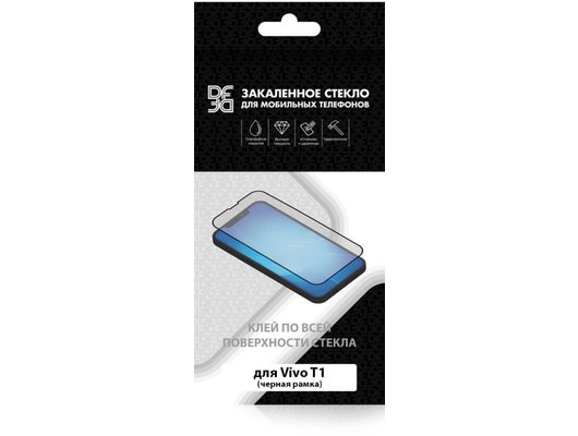 Стекло DF fullscreen+ fullglue для Vivo T1 vColor-23 (black)