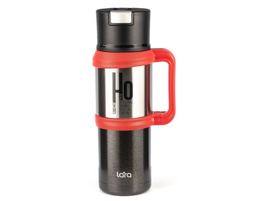 Термос LARA LR04-17 черный/сталь