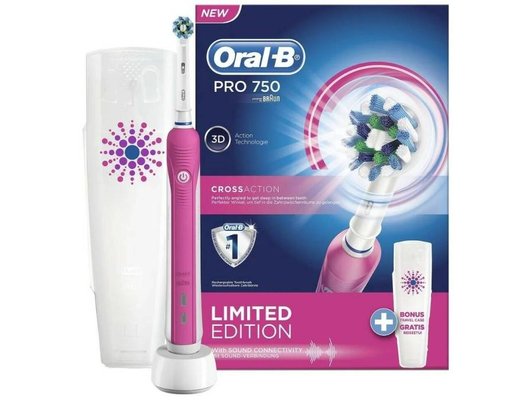 Зубная щетка электрическая ORAL-B PRO 750 CrossAction Pink, White (ПИ)