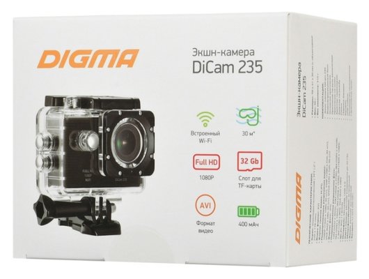 Экшн-камера Digma DiCam 235 черный