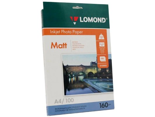 Фотобумага LOMOND 0102005 Матовая односторонняя A4. 160г/м2. 100л