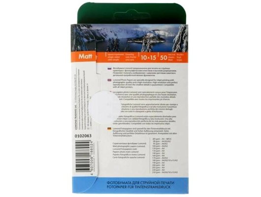 Фотобумага LOMOND 0102063 Матовая односторонняя 10x15 180г/м2. 50л