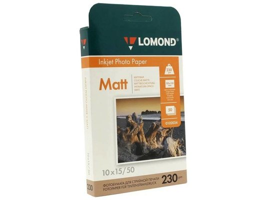 Фотобумага LOMOND 0102034 Матовая односторонняя 10x15 230г/м2. 50л