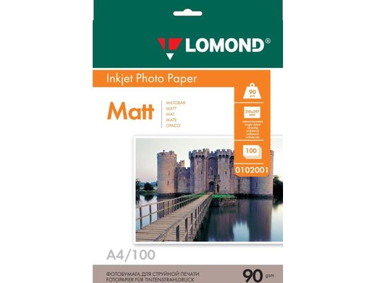 Фотобумага LOMOND 0102001 Матовая односторонняя A4. 90г/м2. 100л