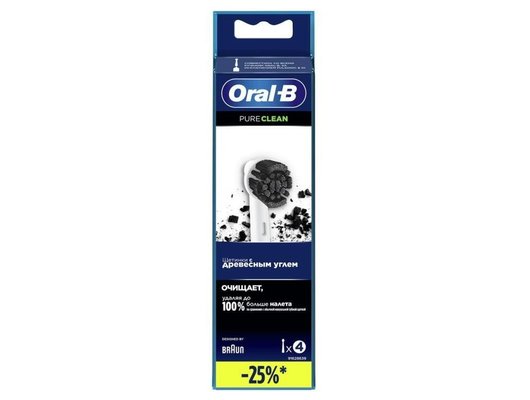 Насадки для эл. зубных щеток ORAL-B  EB20CH Pure Clean Charcoal 4 шт с древесным углем