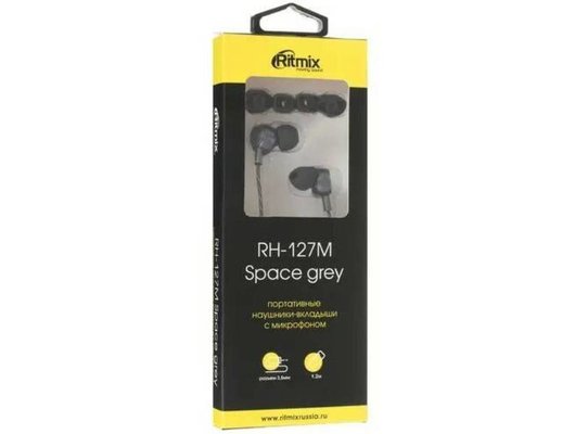 Гарнитуры проводные RITMIX RH-127M серый