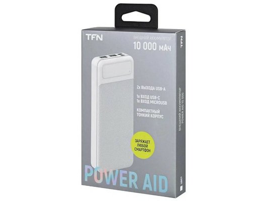 Внешний аккумулятор TFN 10000mAh PowerAid white TFN-PB-278-WH