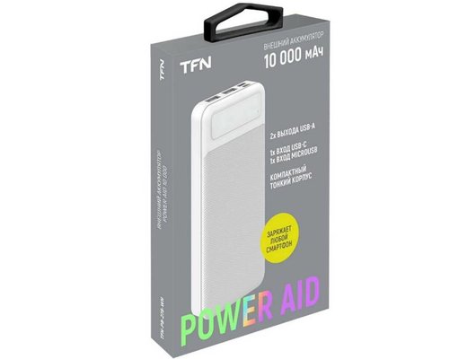 Внешний аккумулятор TFN 10000mAh PowerAid white TFN-PB-278-WH