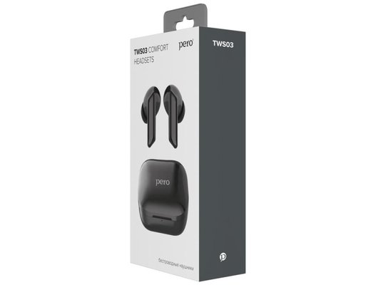 Гарнитуры TWS стерео PERO TWS03 COMFORT BLACK