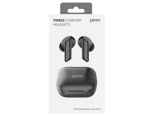 Гарнитуры TWS стерео PERO TWS03 COMFORT BLACK