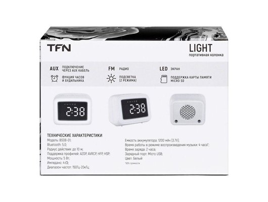 Портативная акустика TFN LIGHT WHITE