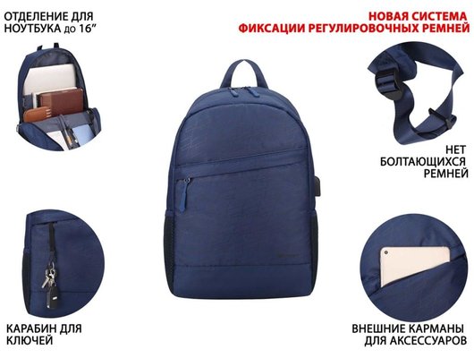 Рюкзак для ноутбука Lamark B115 Blue для ноутбука 15.6
