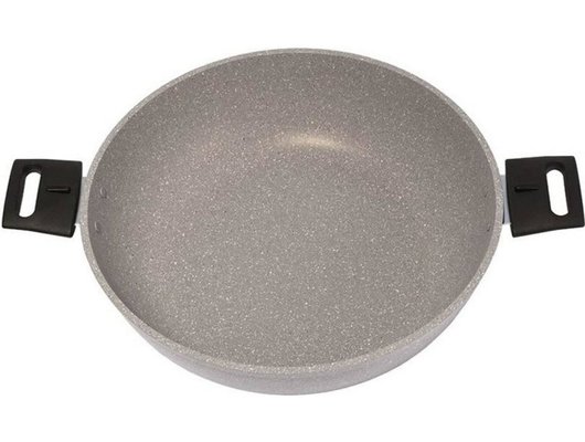 Сотейник KUKMARA смс308а со стек.крышкой АП(светлый мрамор)