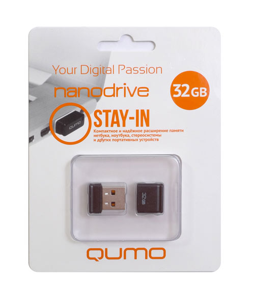 Флеш-диск Qumo 32gb Nano Black