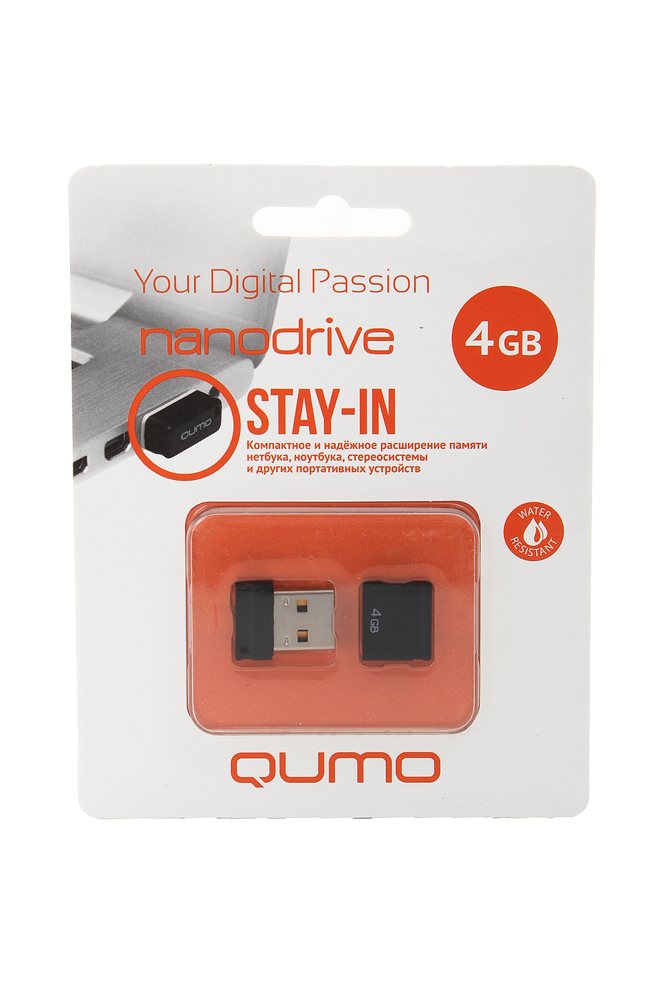 Флеш-диск Qumo 4gb Nano Black