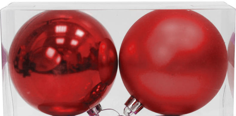 Игрушка Яркий Праздник 16574 набор красных шаров 10см 2шт - фото 1