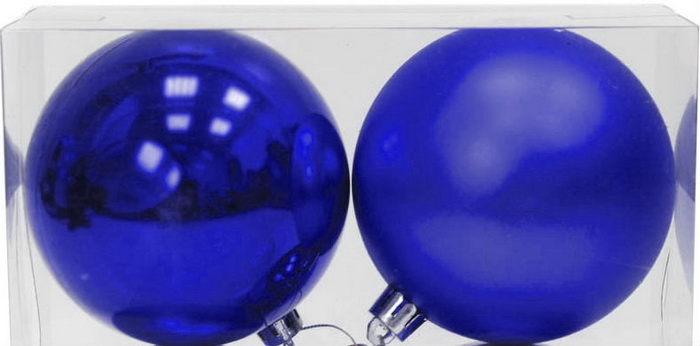 Игрушка Яркий Праздник 16575 набор синих шаров 10см 2шт - фото 1