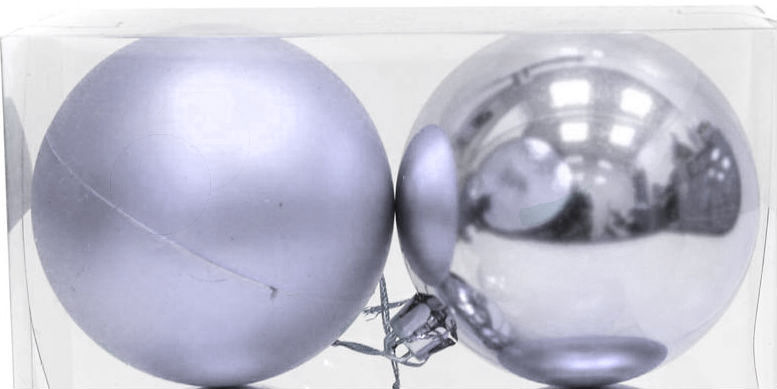Игрушка Яркий Праздник 16577 набор серебряных шаров 10см 2шт - фото 1