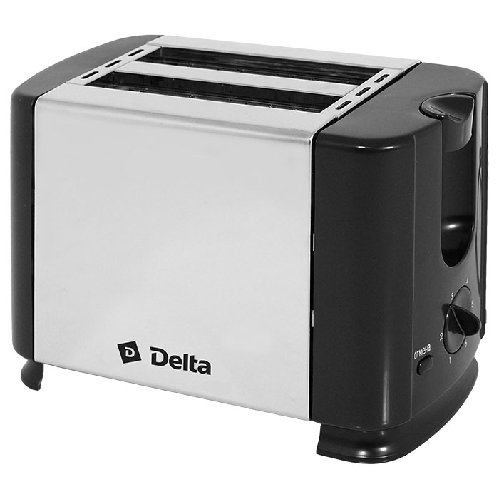 Тостер Delta dl-61 черный/серебро